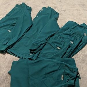 Set of hunter green Grey's Anatomy scrubs